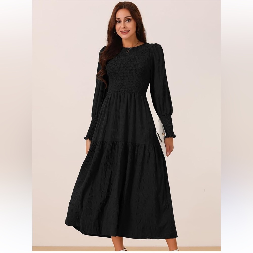 Fashion Elegant Black Long Sleeve Dress size S